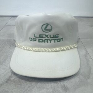 Vtg White "Lexus of Dayton" Ohio Promo Hat – Kati Sportcap Rope Cap Adjustable